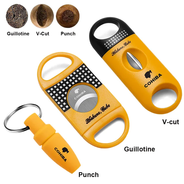 Cigar Cutter Cigar Set Pocket Ashtray V-Cut Sharp Cigar Scissors Guillotine Punch Knife Cuba Cigar Accessories - Image 2