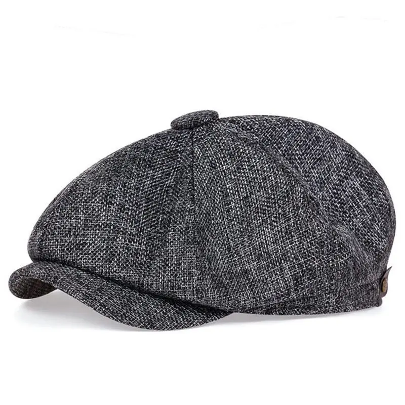 Men's Casual Newsboy Beret Hat Spring Autumn Thin Retro Unisex Octagonal