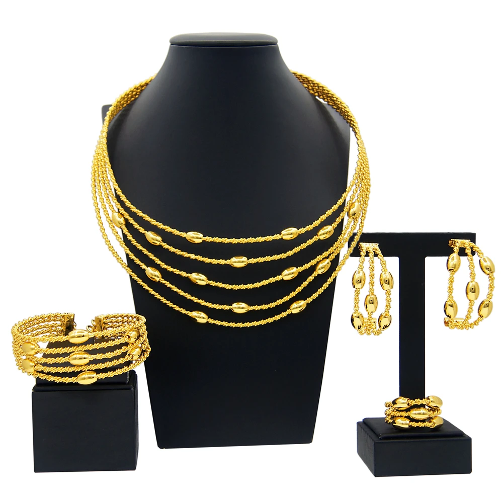 Customized Brazilian Gold Plated Jewelry  Yulaili Jewellery Sets Brazilian  Gold - Customized Jewelry Sets - Aliexpress