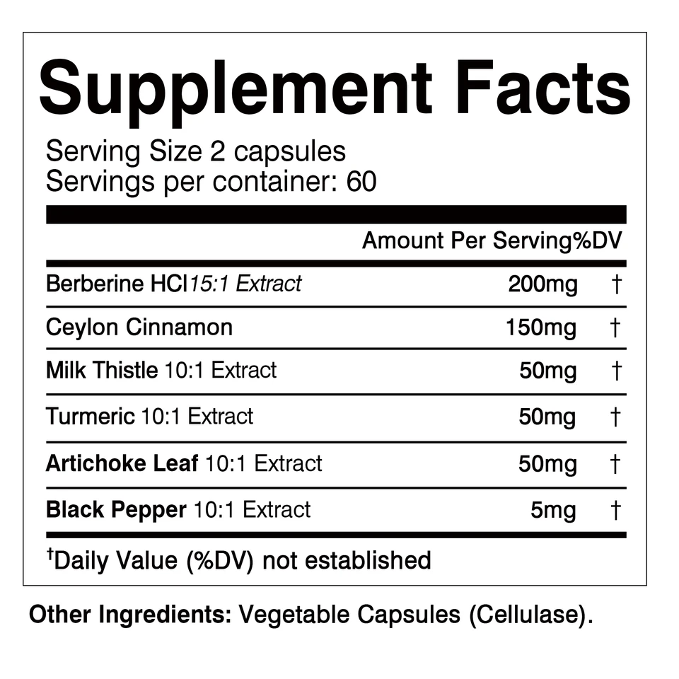 Berberine Ceylon Cinnamon Turmeric Digestive Health Capsules