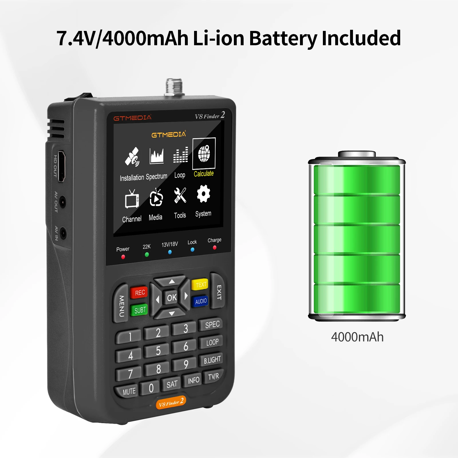 GTMEDIA V8 Finder 2 Satellite Finder Meter DVB-S/S2/S2X 3.5 Inch LCD Display 1080P Type-c Port Satfinder VS Freesat Meter satellite signal finder