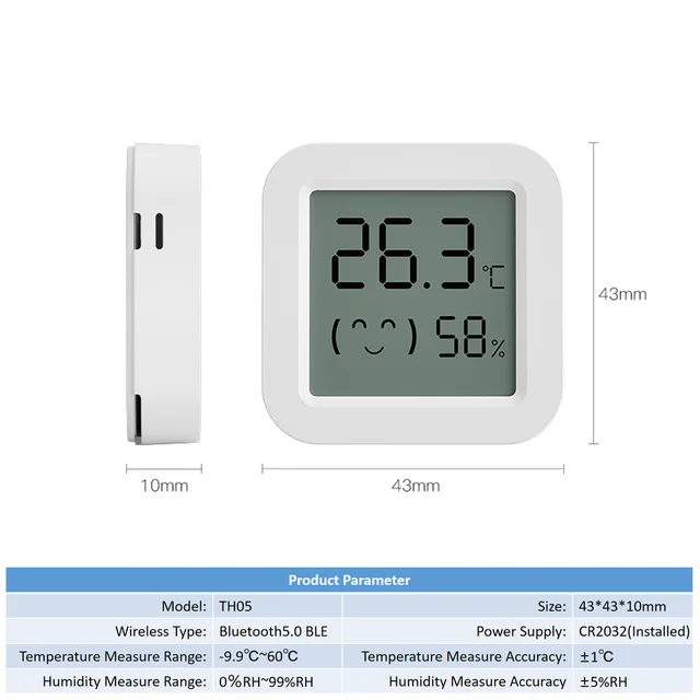 Tuya Temperature Humidity Sensor Mini LCD Digital Display Compatible with Bluetooth APP Remote Control Thermometer Hygrometer 6