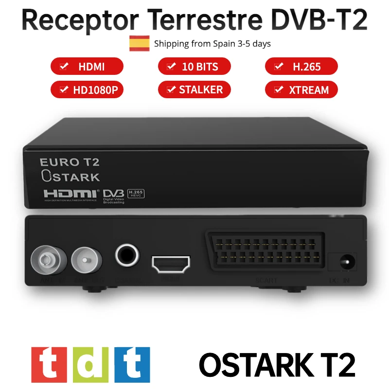 Receptor TDT Klack EURO T2 Tdt2 Dvb-t2 Dvb-c, H265 Hevc, 1080p,  Euroconector, HDMI, Coaxial – Klack Europe