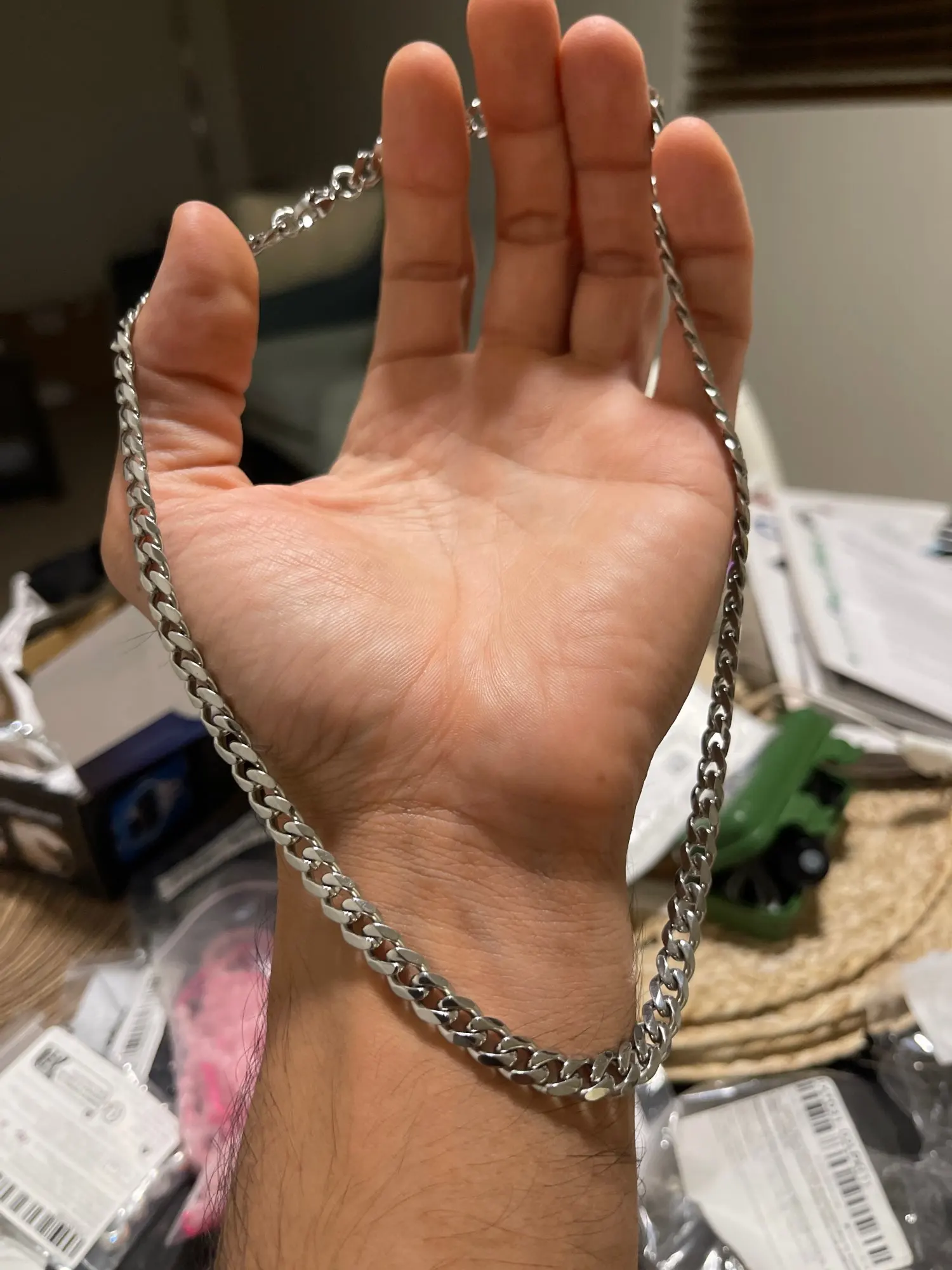 Corrente cubana Vnox unisex, aço inoxidável photo review