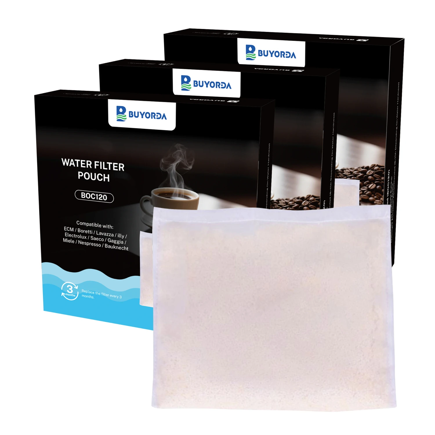Water Filter Pouch 3 Pack For Espresso Machine Water Tank In Tank Descaling Bag Helps Reduce Limescale Improves Taste And Odor