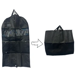 Zippered Travel Garment Bag with Gusseted Storage and Convenient Pocket (Black)