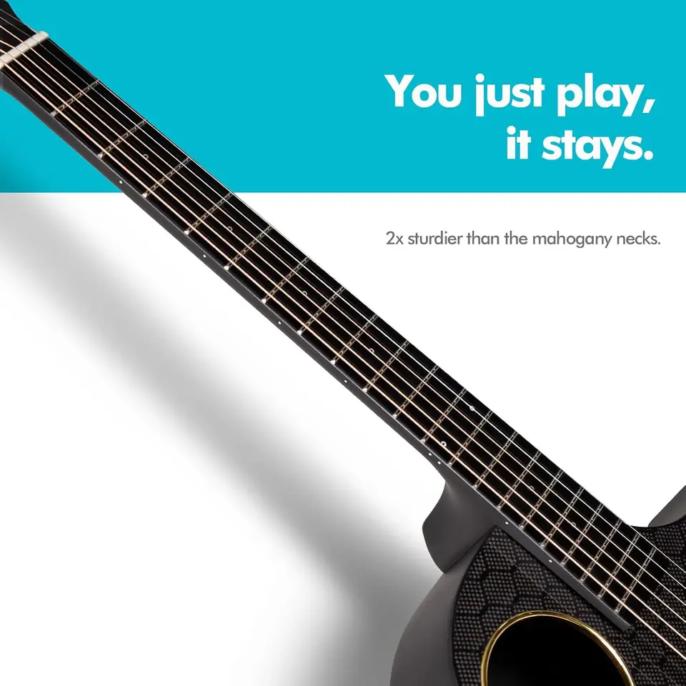 Guitarra elétrica acústica de fibra de carbono Enya com estojo