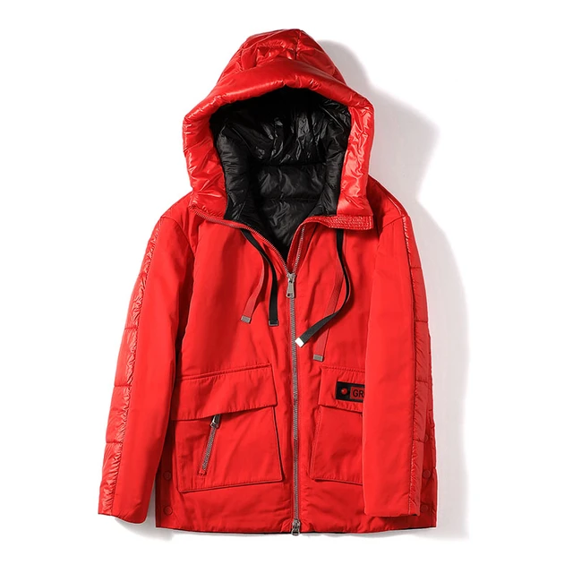 SNOWIMAGE 2022 autumn and winter new women's padded coat red hooded thin  coat zipper padded Short outdoor jacket - AliExpress