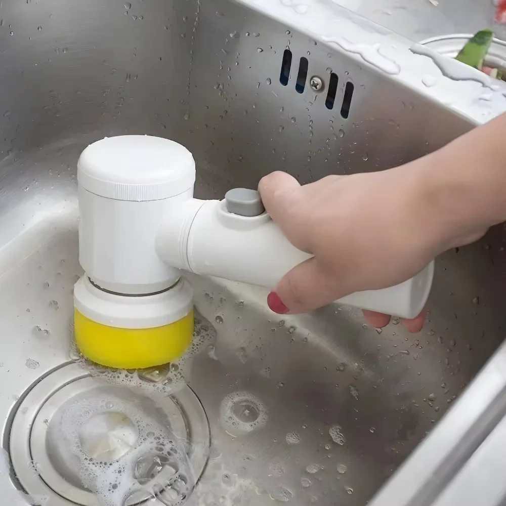 Escova de Limpeza Elétrica Recarregável 5 em 1 – Multiuso para Casa, Cozinha e Banheiro 5