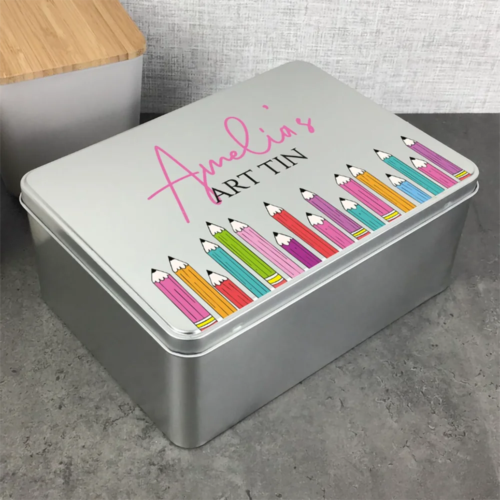 6 Scatole Di Latta Con Coperchio Trasparenti, Barattoli In Metallo Per Organizzazione Piccoli Oggetti, 8,7x6x1,8 Cm, Colore Argento