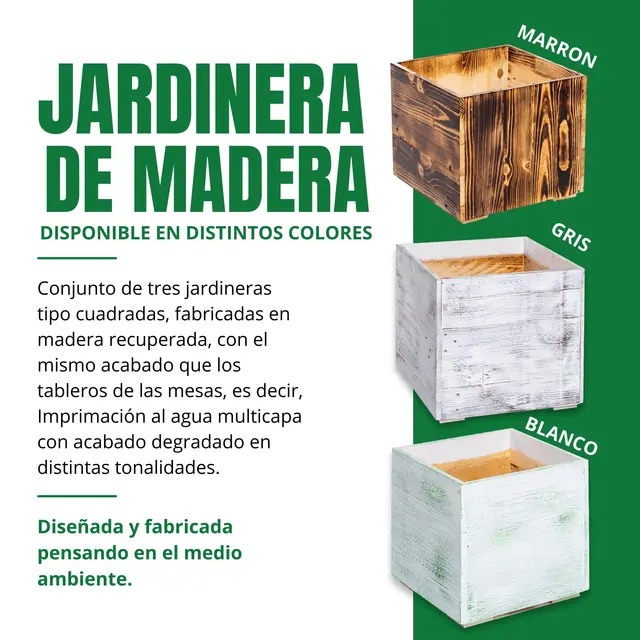 Wallpallet Nagy Négyzet Alakú, Fenntartható Fa Ültetvény, Gradiens Kivitelű Cazorla 3 Darabkészlet -Készletével. - Image 5