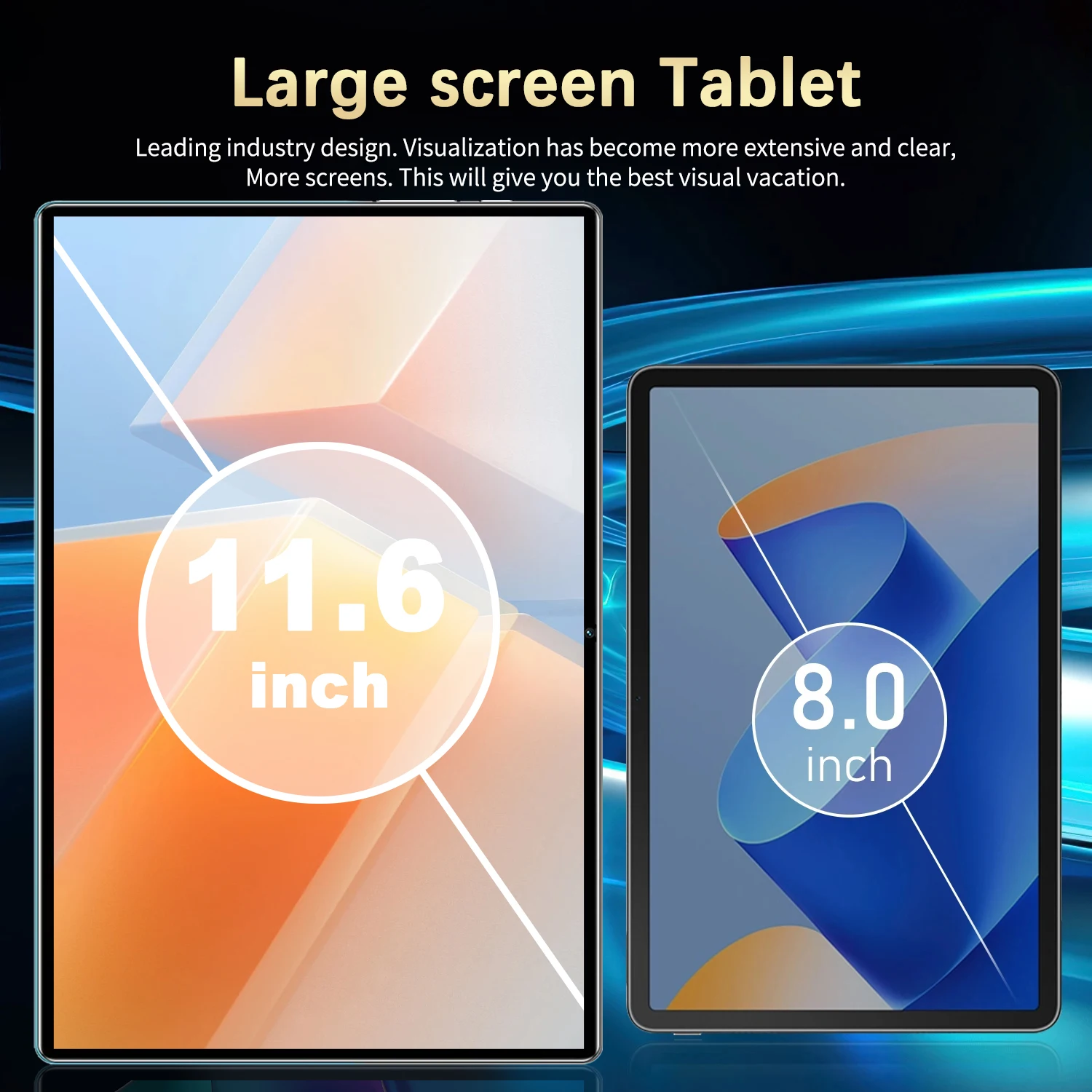 2024 New 5G tablet PC 11.6 inch tablet android 16GB+1TB ROM 16MP+32MP Network 8800mAh Android 12.0 Wifi Bluetooth Dual SIM