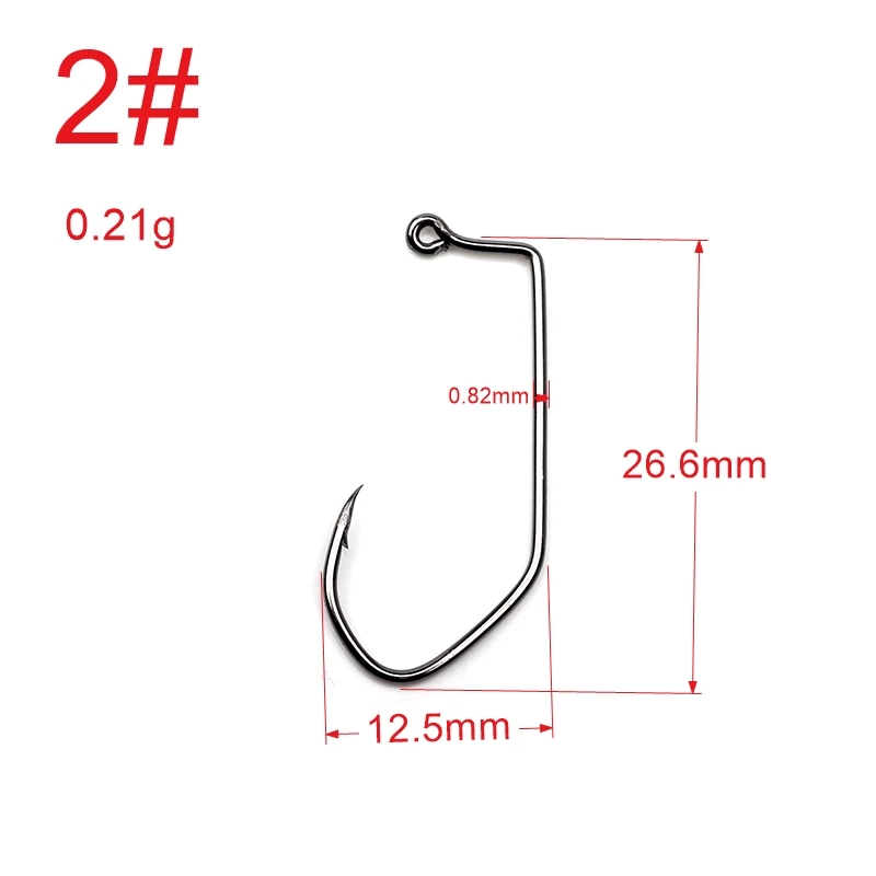 50pcs V Shape Aberdeen Jig Fishing Hooks Barbed Black Hook High Carbon  Steel Barbarian 90 Degree Worm Lure Fishhook Size 2# 4#