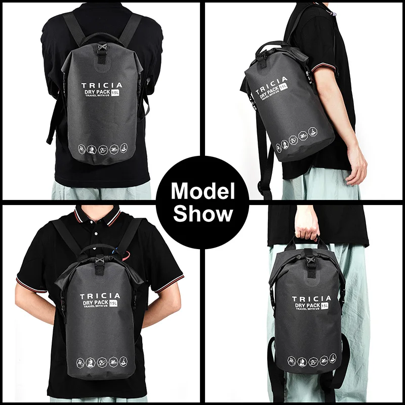 Outdoor Waterproof Bag 15L for Swimming Trekking Fishing Travel