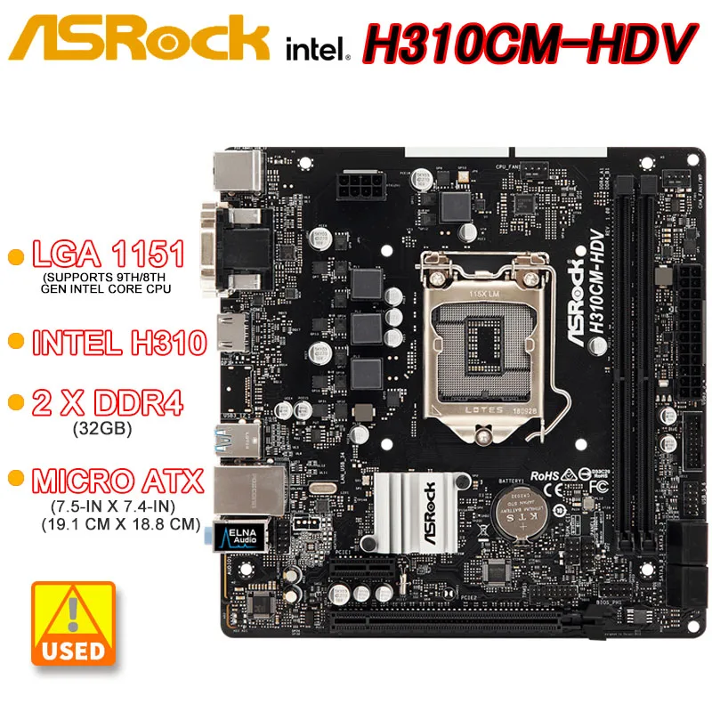 ASRock H310CM-HDV/M.2 Intel H310 So.1151 Dual Channel DDR4 MATX Retail