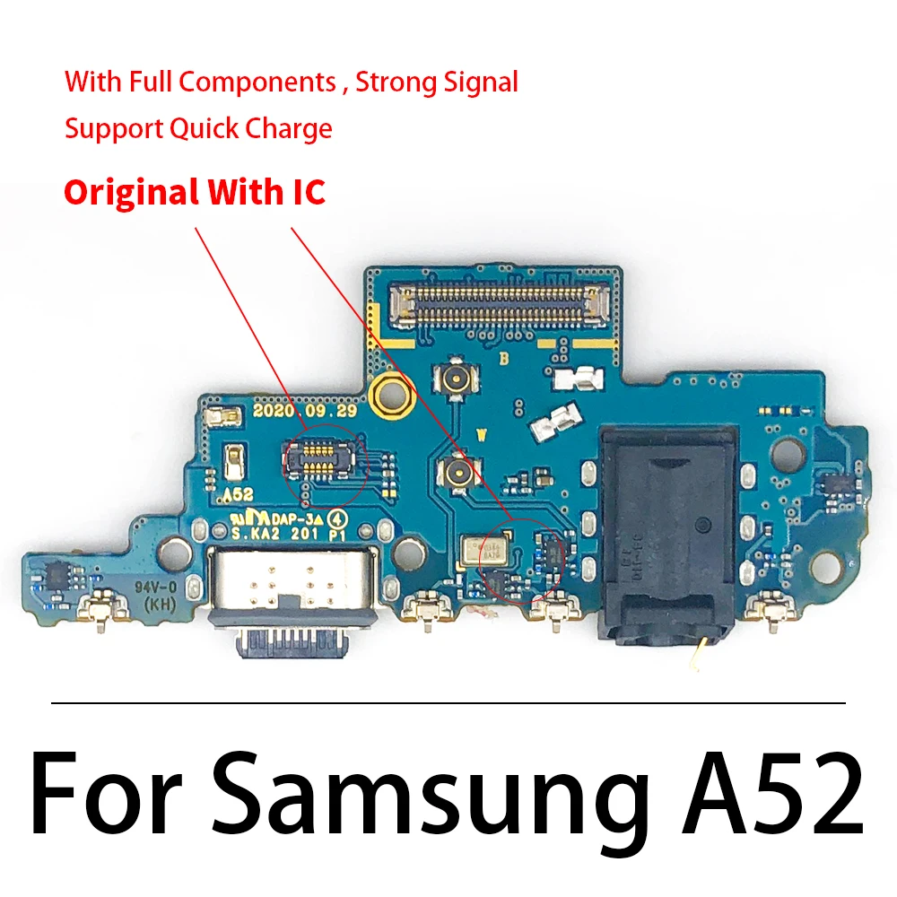 

Original For Samsung Galaxy A52 A525 A525F USB Micro Charger Charging Port Dock Connector Mainboard Main Board Flex Cable