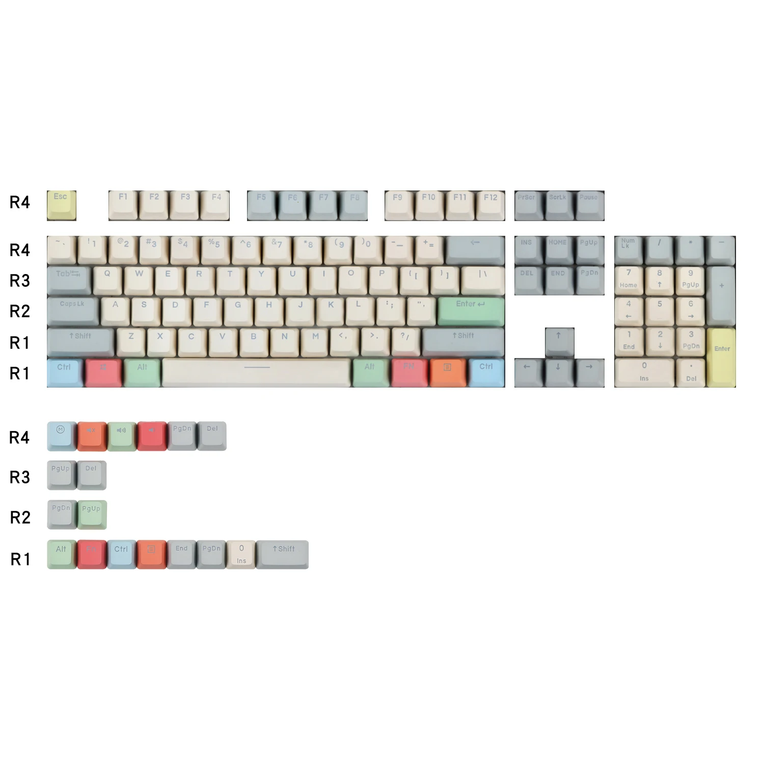 Canvas Translúcidas Keycaps para Teclado Mecânico Side ou Top Print Keycap Pbt Double Shot Perfil Oem 1.75u Shif - Imagem 4
