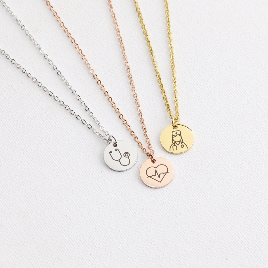 

Personalized Medical Necklace Nurse Gift Doctors Day Gift Necklaces for Women Medical Jewelry Coin Necklace