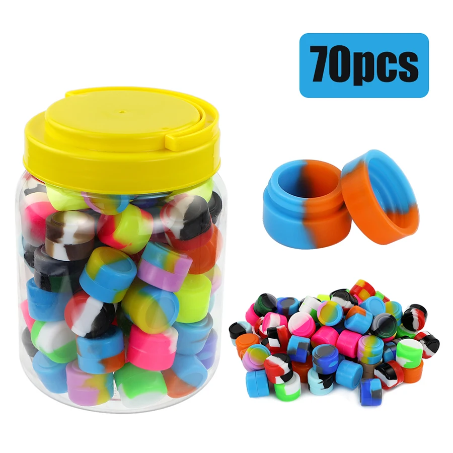 1ml, 50Pcs Silicone Containers for Wax Oil, Mini Storage Box, Assorted  Colors, Free Shipping
