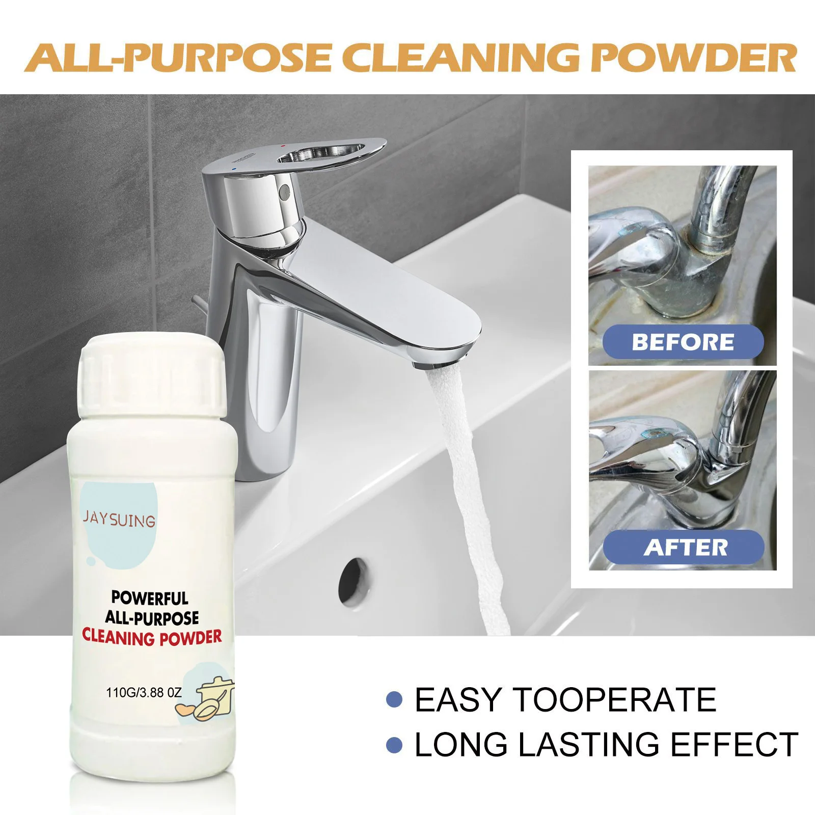 Powerful Cleaning Powder for Kitchen Oil Stains and Rust