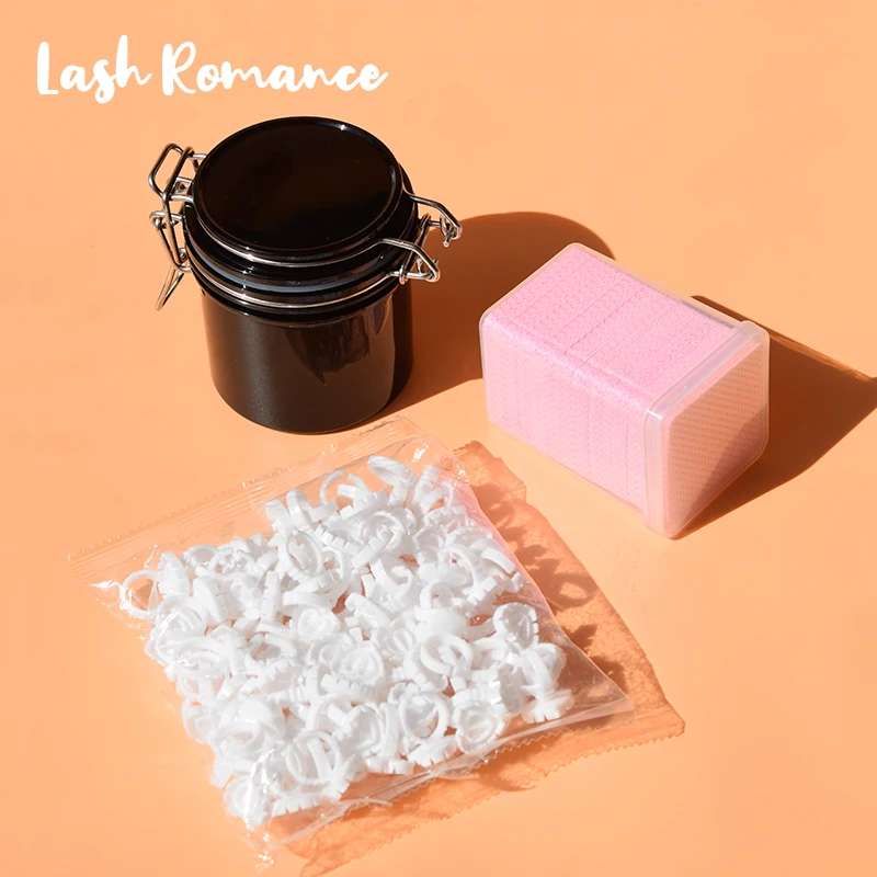 

Makeup Tools Glue Storage Tank Stainless Steel Cleaning Cotton Pads Glue Rings Heart Shaped Multi Function