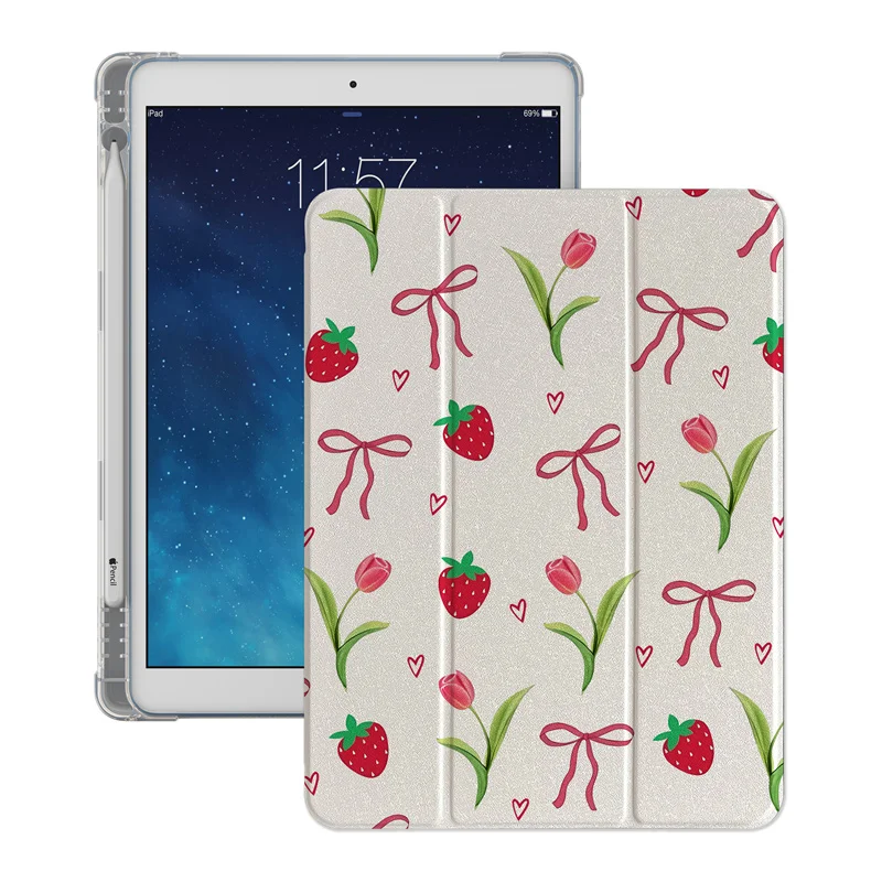 Charming Floral Bow iPad Case – Soft Protective Cover