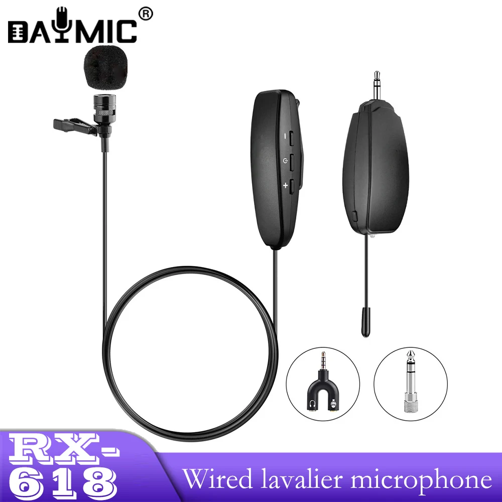 

Wireless Mobile Lapel Lavalier Microphone For Meeting Camera Smartphones