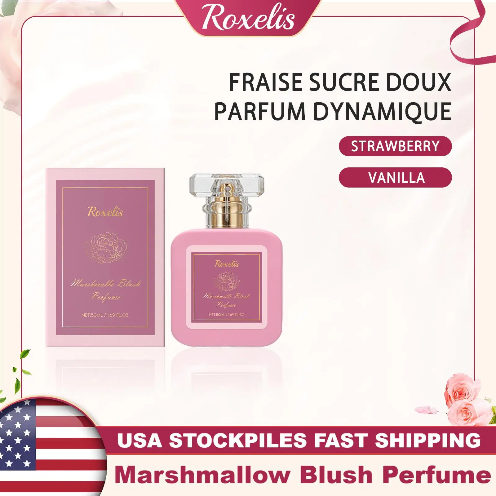 Roxelis 50ml guimauve Blush parfum doux fraise bonbons parfum durable rencontres parfum romantique parfum corporel rafraîchissant