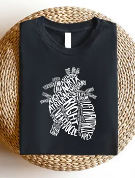 Women Crew Neck Cardiac Nurse Shirt, Casual Short Sleeve T-Shirt, Cardiac Nurse Graphic Design Tee AE11 2