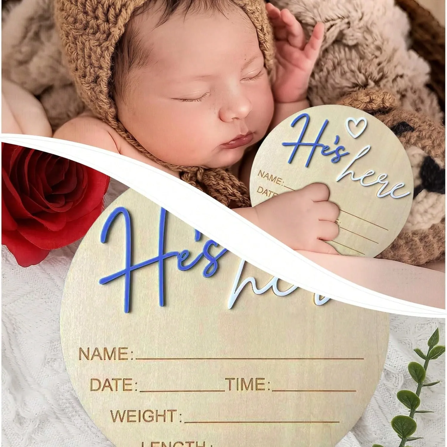 Newborn Arrival Announcement Sign – Baby Photo Prop