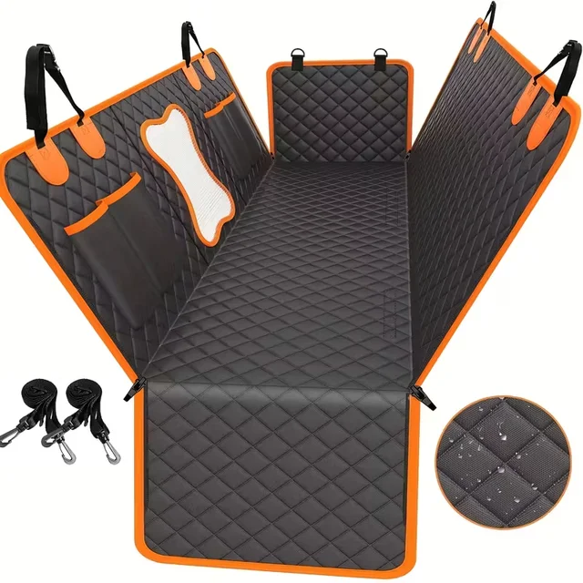 Waterproof Pet Car Seat Cover with Hanging Bag - Durable Polyester, Anti-Dirty Rear Cushion for Dogs and Cats Waterproof Pet Car Seat Cover with Hanging Bag - Durable Polyester, Anti-Dirty Rear Cushion for Dogs and Cats