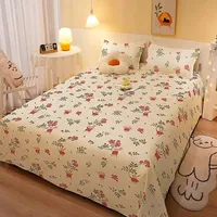 2025 New Collection Solid Color All-Season Washed Cotton Bedding Set, Fitted Sheets for Student Dorms, Home Bedrooms 1