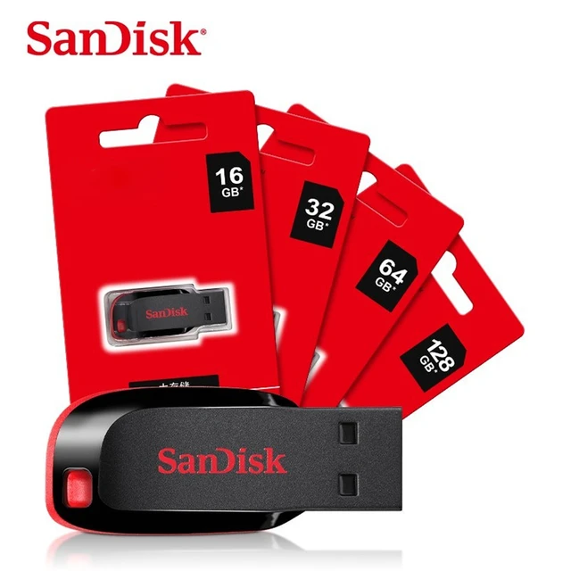 lige ud løfte Landskab SanDisk Original Pen Drive Cruzer Blade USB 2.0 SDCZ50 B35 Memory Capacity  16/32/64/128GB - AliExpress