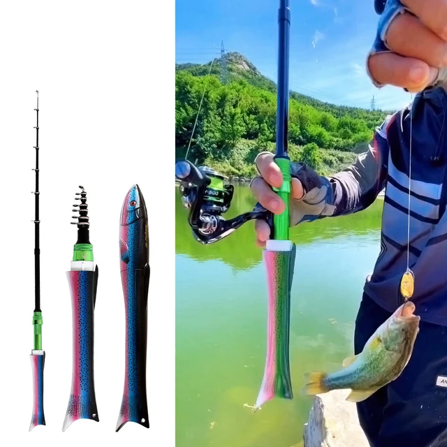 ILure Mini Retractable Ice Fishing Rods 1.6m Length 168g Weight Telescopic  Carbon Fiber Rod Children
