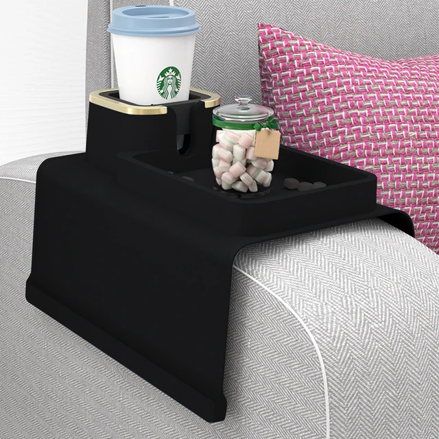 Multipurpose Couch Cup Holder Silicone Non Slip Sofa Arm Tray Mobile Tv  Remote Console Arm Rest Storage Holder For Household - AliExpress