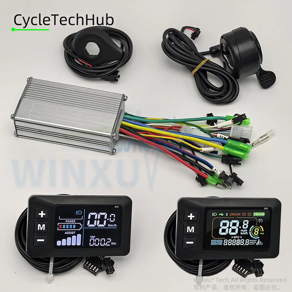 250W 13A 350W 15A 500W 전기 자전거 24V 36V 48V 브러시리스 모터 컨트롤러 드라이버 G51 컬러 LCD 디스플레이 키트 (전기 자전거/스쿠터용)