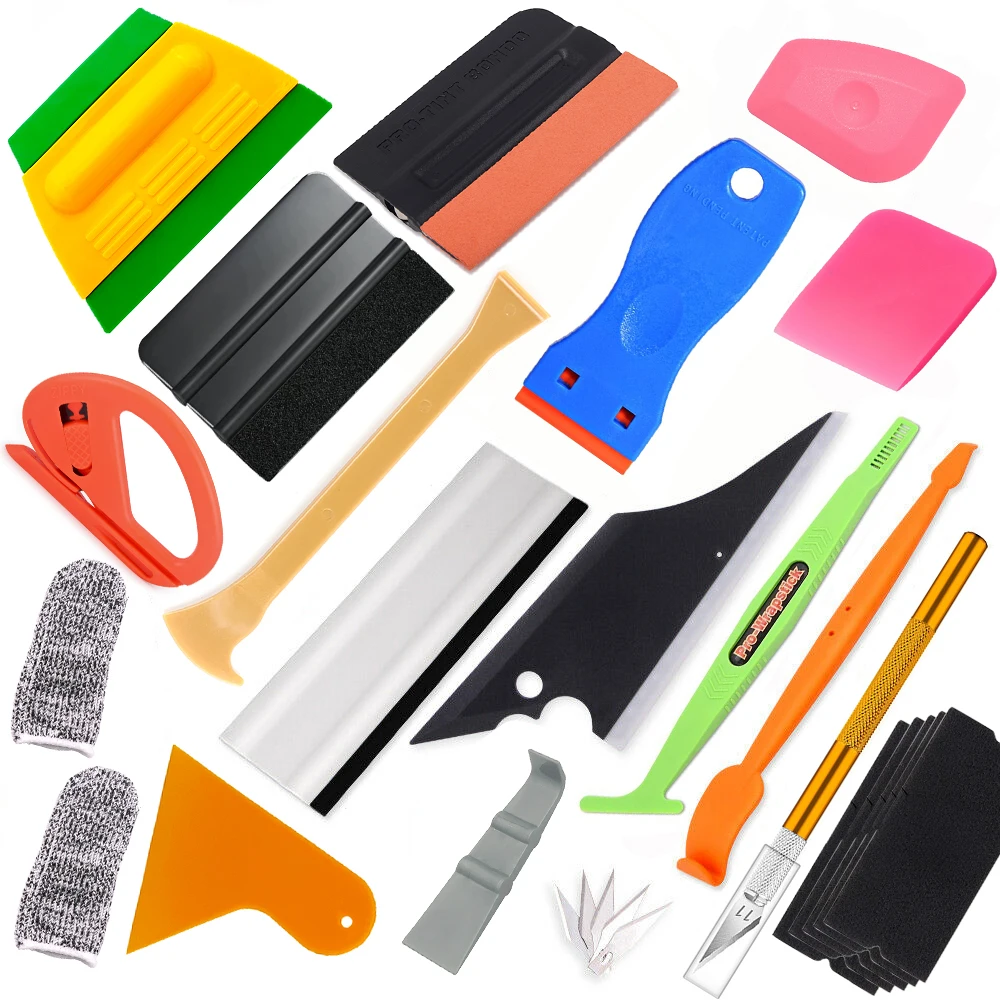 

TOFAR Car Wrapping Accessories Carbon Sticker Film Application Kit Tools Window Tint Scraper PPF Paint Squeegee Vinyl Cutter