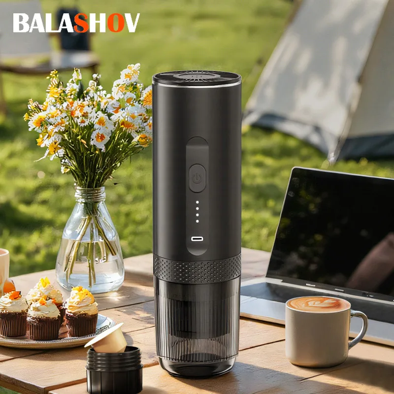 Cafetera Espresso eléctrica inalámbrica 2 en 1, para coche y hogar, Camping, cafetera portátil, cápsula en polvo, cafetera de viaje