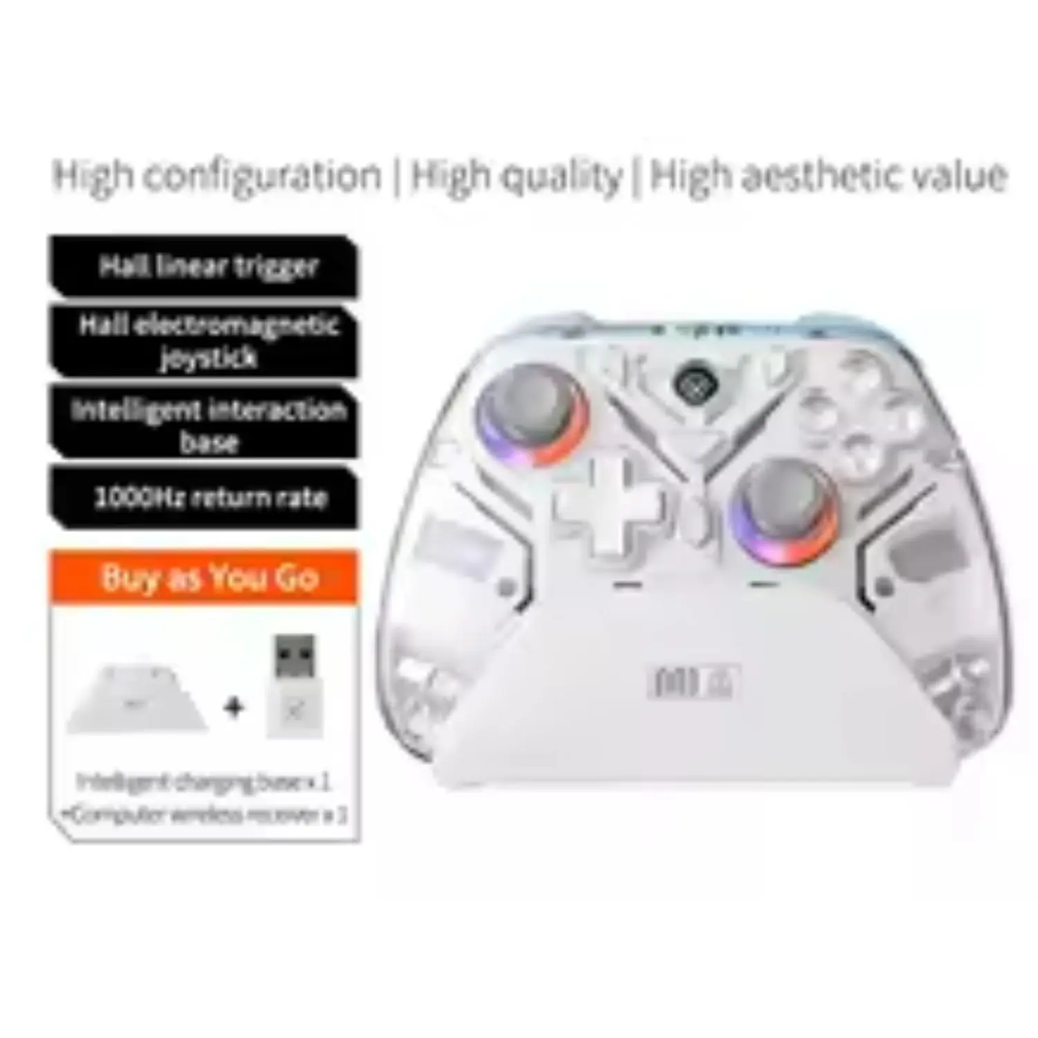 Controle controlador de jogos compativel doca de carregamento rgb sem fio 게임 패드 효과 홀 조이스틱 gatilho para 스위치/pc/te
