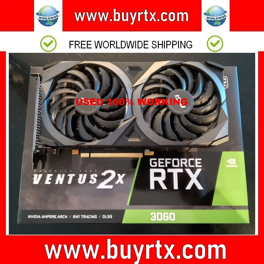 

2024 USED RTX 3060 VENTUS GeForce 2X 12G OC Graphics Card GDDR6 Heat Sink Video Cards 192-bit HDMI-Compatible PCI4.0 3060