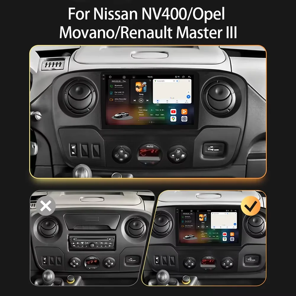 Radio para Auto con CarPlay y Android Auto para Renault Master III 3, Opel Movano, Nissan NV400, GPS, DSP, WIFI, 4G, SWC, Autoradio 2DIN 6
