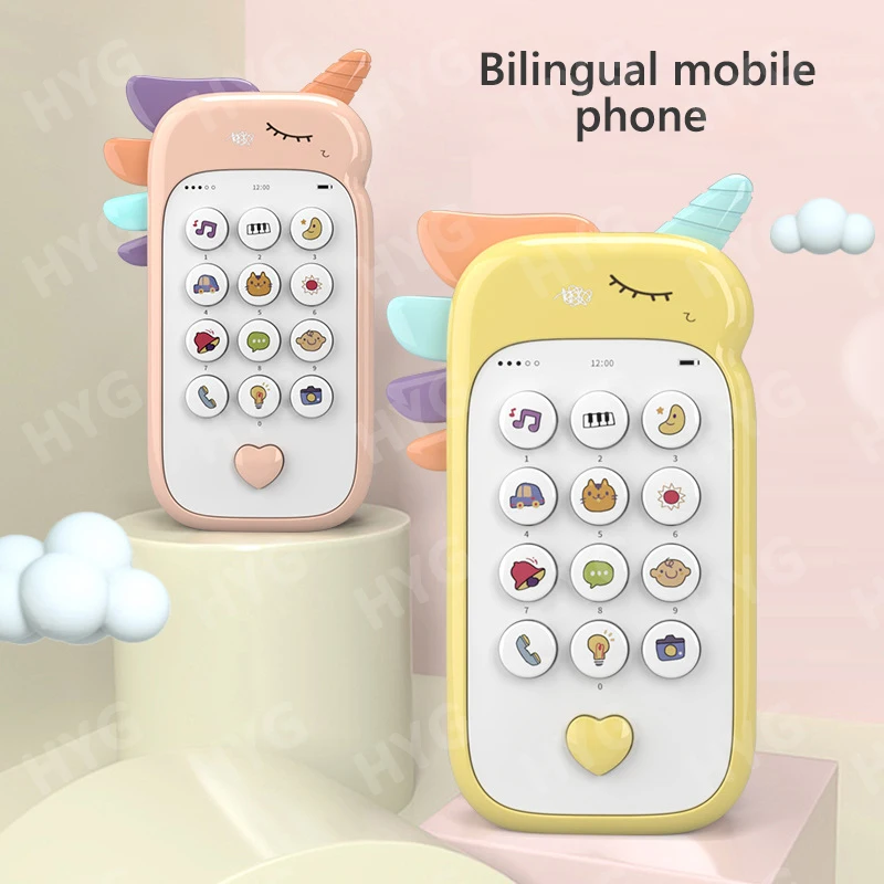 Early Education Toys Baby Phone Toys Cute Telephone Teether Musical Voice Toy Early Educational Learning Machine Electronic Children Cellphone Gifts