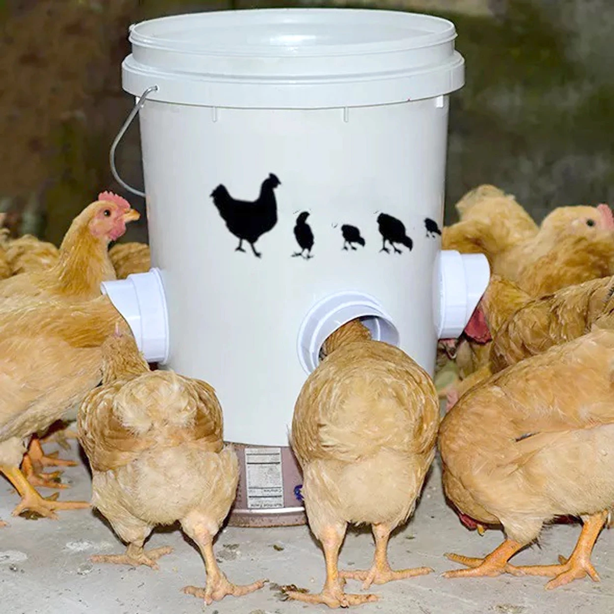 Poultry Chicken Feeder Hen Trough Gravity Farm Chicken Feed 3 Ports and Hole Saw Rainproof For Farm Coop poultry feeder