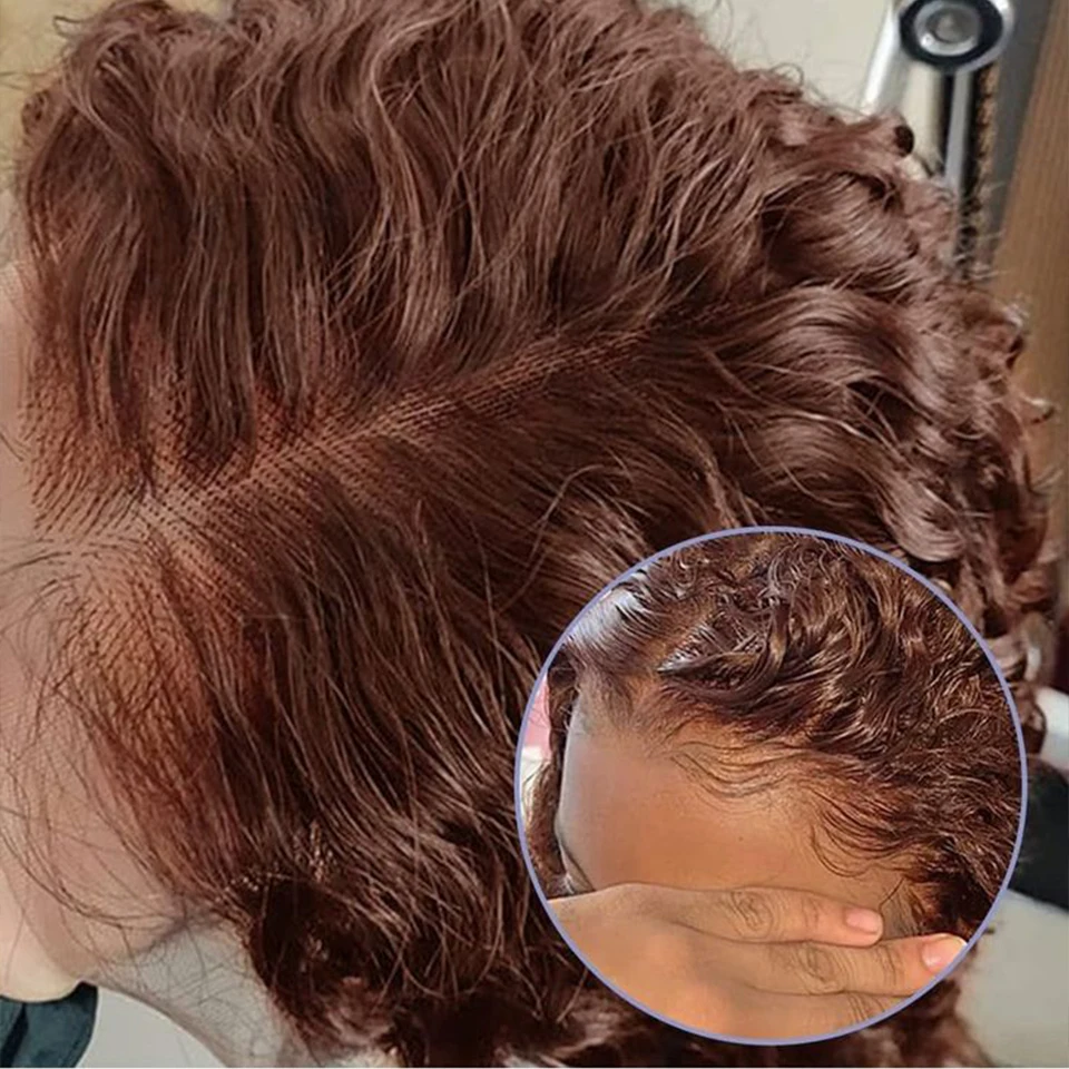 Glueless Wig Human Hair Ready To Wear Deep Wave Bob Human Hair Wig Glueless Pre-Cut 13X6X1 Lace Curly Wigs for Women