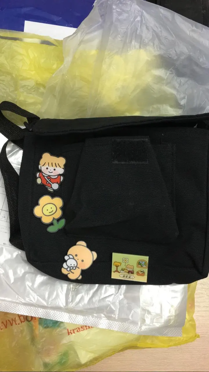 Bonito bolso de hombro pequeño de lona Harajuku