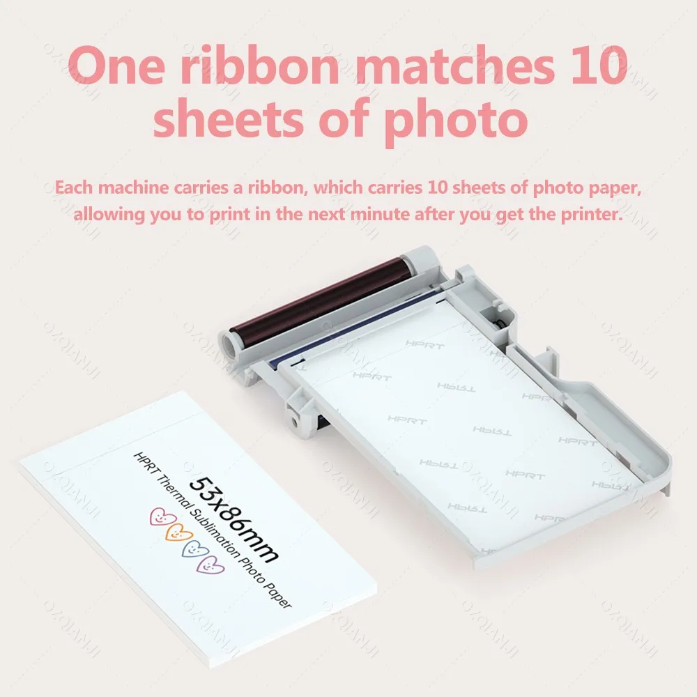 HPRT CP2100 Portable Photo Printer Portable Mini Color HD Bluetooth Wireless Connection Travel Photo Printer Permanent Retention