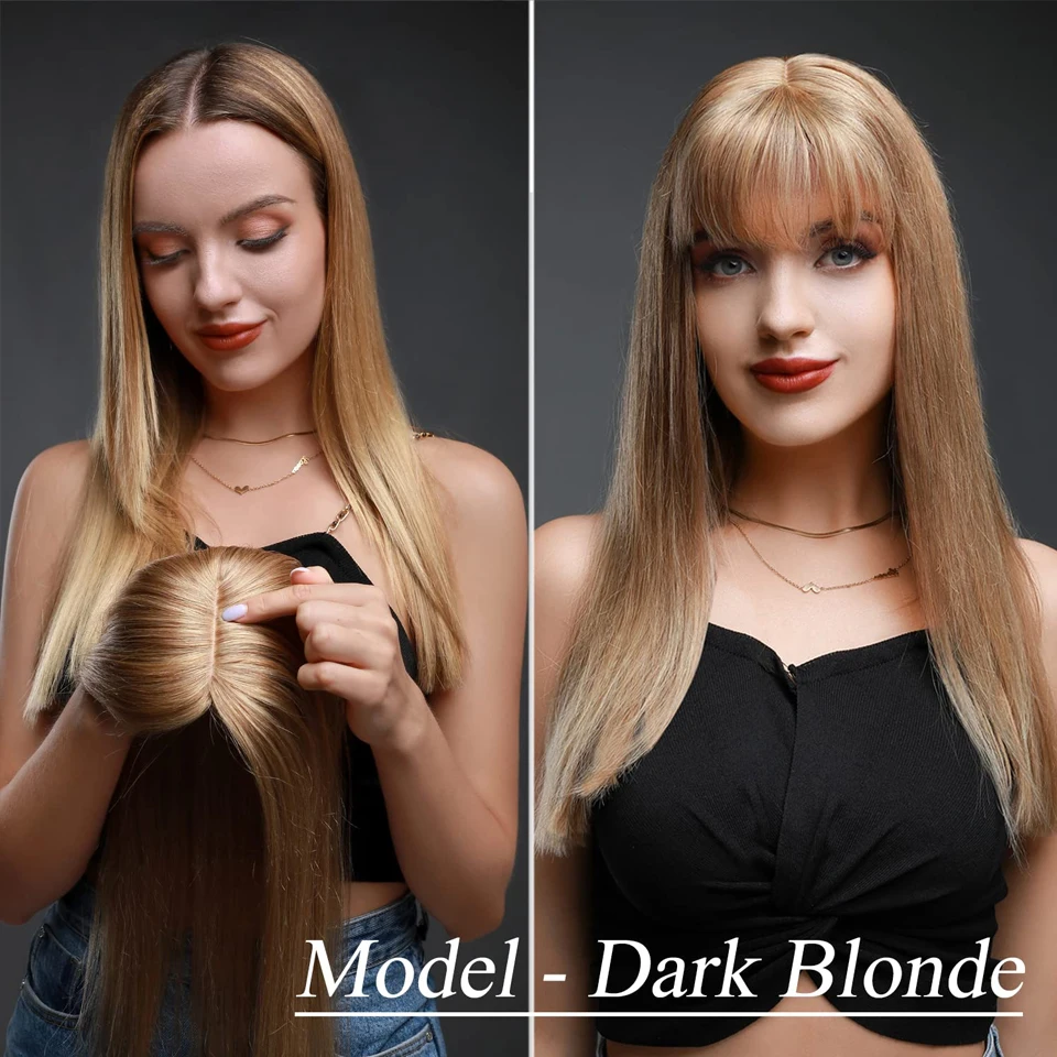 12x13CM Hair Toppers Real Human Hair Toppers For Women Middle Part With Bangs Clip in Hairpiece human hair extensions