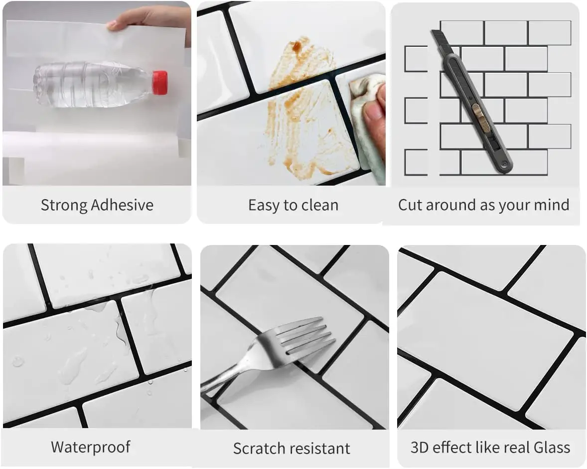 3D Subway Brick Wall Stickers 3