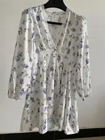 Women Floral Print Mini Dress High Waist A-Line Summer Autumn Long Sleeve V Neck Dresses Vintage Beach Vacation Casual Vestidos - Image 6