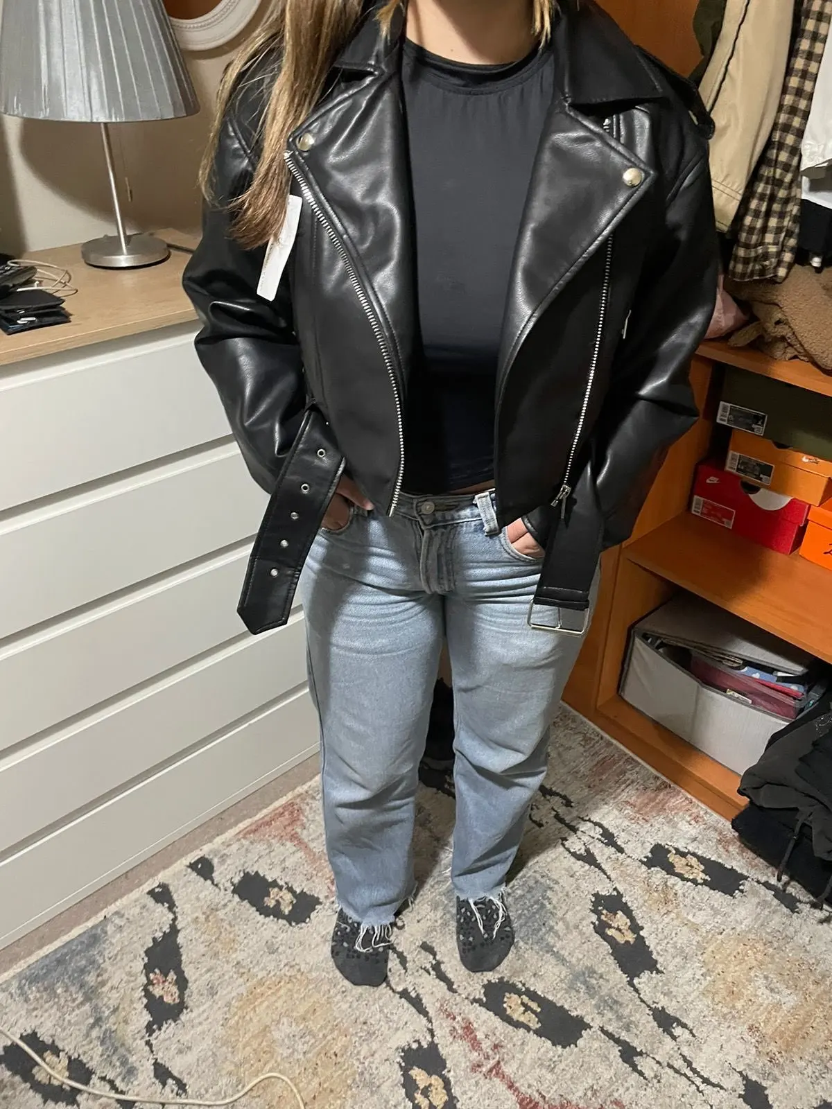 Ailegogo Faux Leather Short Jacket photo review